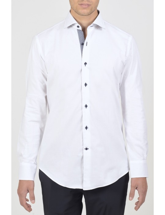 Camicie da Uomo - Camicia uomo cotone 100%, oxford bianco: