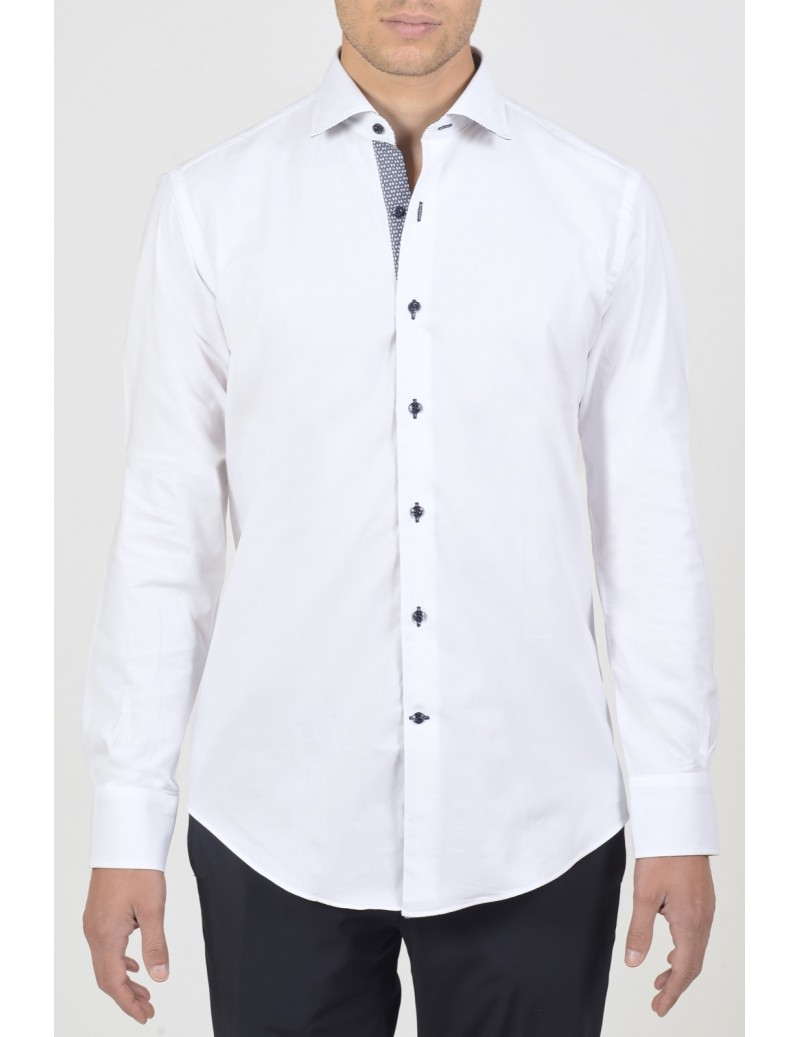 Men's Shirts - 100% cotton men's shirt, white oxford